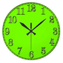 Retro Fluoro Lime-Green Time Piece Wall Clock