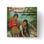 Retro Fly Fishing Pin buttons