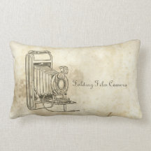 Retro Folding Film Camera Throw Pillow