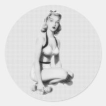 Rétro forme physique B/W Adhésifs