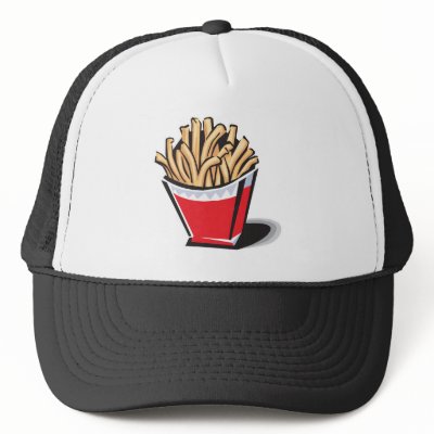 retro french fries design trucker hats by doonidesigns