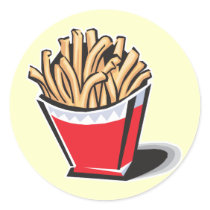 retro french fries design stickers