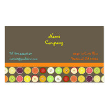 Retro fruit juice ~ ashbrown background business card templates