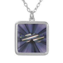 Retro Funky Art Mustache Moustache Stache Custom Necklace