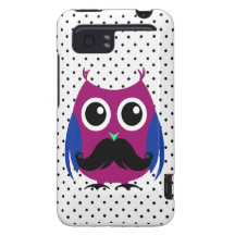 Retro Funny Owl with Handlebar Mustache HTC Vivid Cases