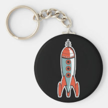 rétro fusée d'espace porte-clef