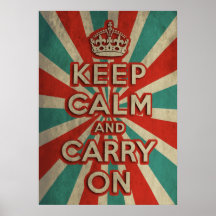 Rétro gardez le calme et continuez posters