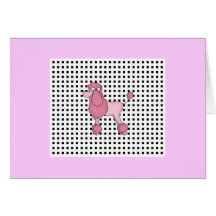 Retro Gay Paree Pink Poodle Greeting Card