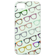 Retro Geek Hipster Glasses Pattern iPhone5 case iPhone 5 Cover