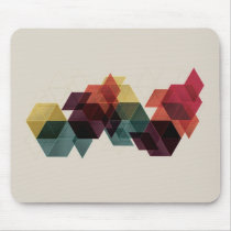 Retro Geometric Cube Background Mousepad