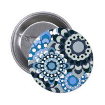 Retro Georgie Blue Pinback Button