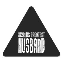 Retro Gifts for Husbands World's Greatest Husband Triangle Sticker