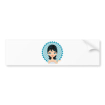 Retro Girl Bumper Sticker