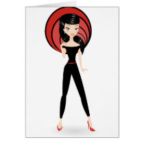 Retro Girl Greeting Cards