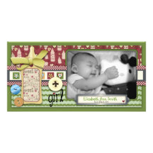 Retro Girl Photo Card