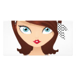 Retro Girl Custom Photo Card