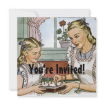 Retro Girls Birthday invitations