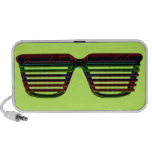 retro glowing edges shades glasses 80s eighties notebook speakers