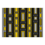 Retro gold and silver rectangle pattern custom invite