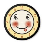 Retro Goofy Clock Face Fridge Magnet