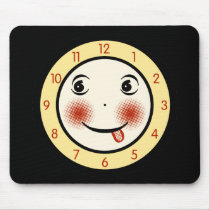 Retro Goofy Clock Face Mousepads