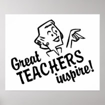 Retro Great Teachers Inspire Poster