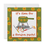Retro Green and Orange Daisy Fondue Party
