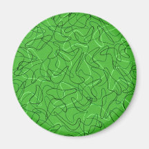 Retro Green Boomerang Magnets