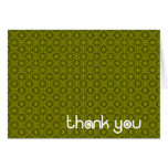 Retro Green Flowers Thank You Card