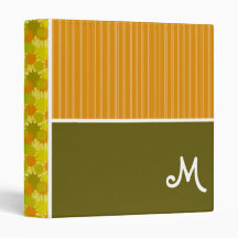Retro Green & Orange Vinyl Binders