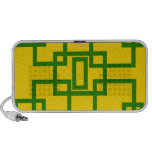 Retro green squares on yellow background travelling speaker