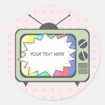 Retro Green TV Set Sticker
