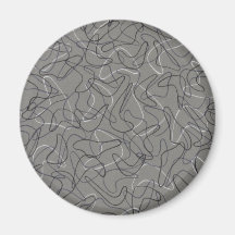 Retro Grey Boomerang Refrigerator Magnet