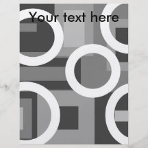 Retro grey squares with white circles custom flyer