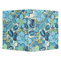 Retro Groovy 1960 Aqua Floral Binder