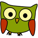 Retro Groovy Owl Christmas Ornament photo sculptures