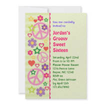 Retro Groovy Sweet Sixteen Invitation