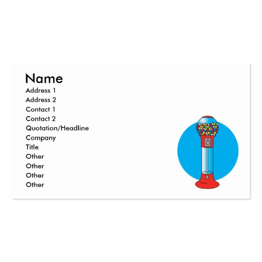 retro gumball machine business card