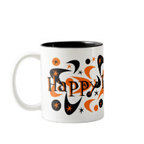 Retro Halloween Boomerang Starburst Mugs