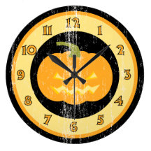 Retro Halloween Pumpkin Wall Clocks