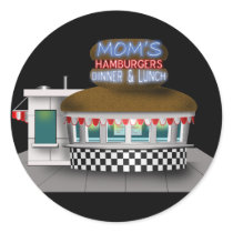 Retro Hamburger Stand Stickers
