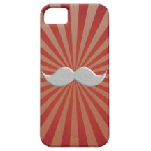 Retro Handlebar Mustache on 60s Background iPhone 5 Cover