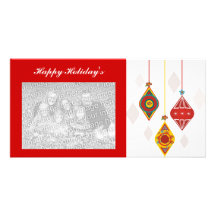Retro Happy Holiday's Photo Card Template