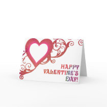 Retro Heart and Swirls Valentines Day Card