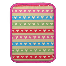 Retro hearts candy striped Fair Isle fairisle Sleeves For iPads