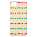 Retro hearts candy striped Fair Isle pattern