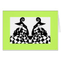 Retro High Fashion Chequered Off Beat Swirl Women cards