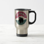 Retro high res. Alaska travel ad black bear mugs