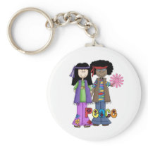 Retro Hippies Keychain ~ Flower Power 1960s!