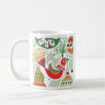 Retro Holiday Bird Coffee Cup Mug